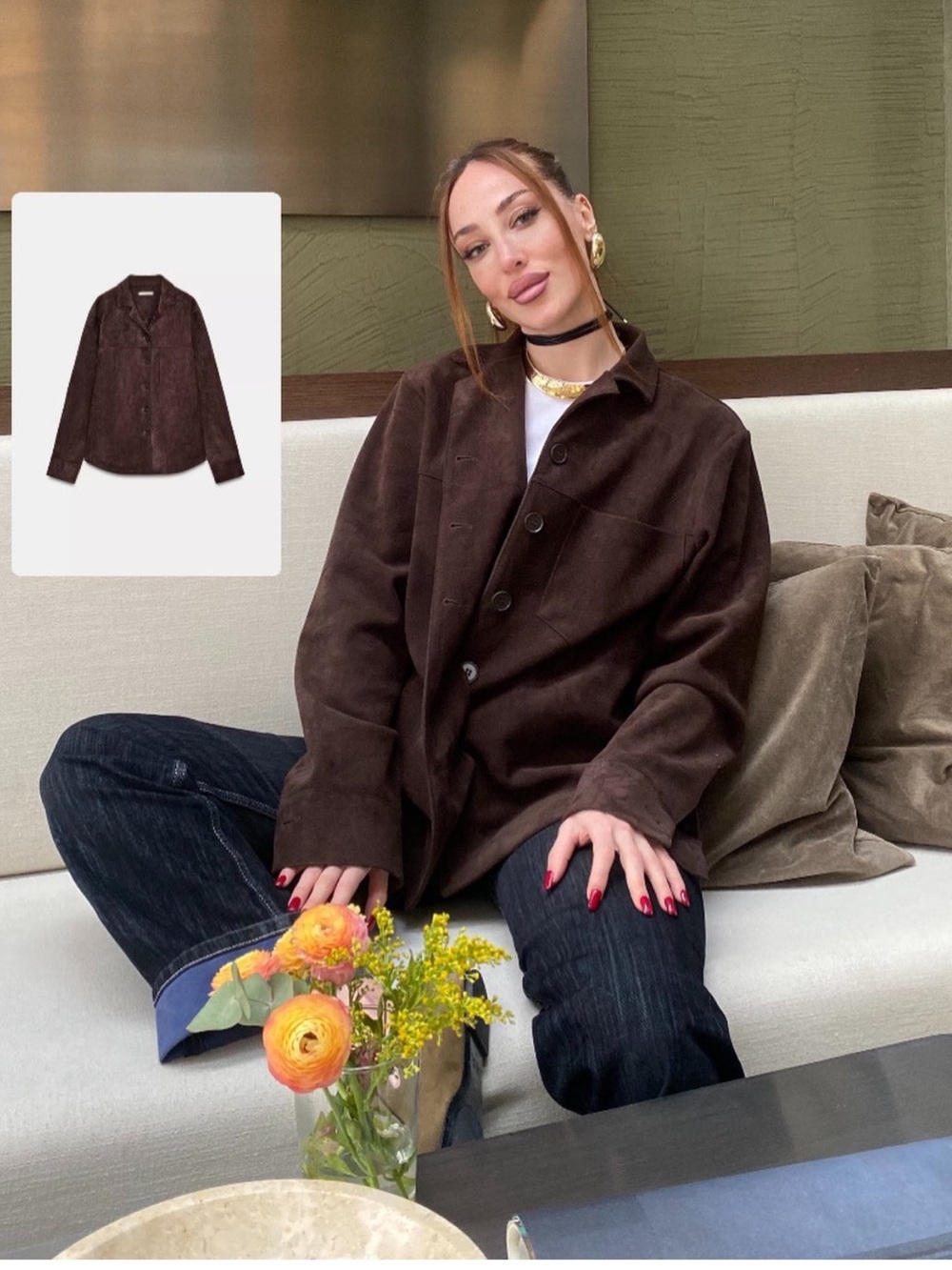ZARA FAUX SUEDE OVERSHIRT